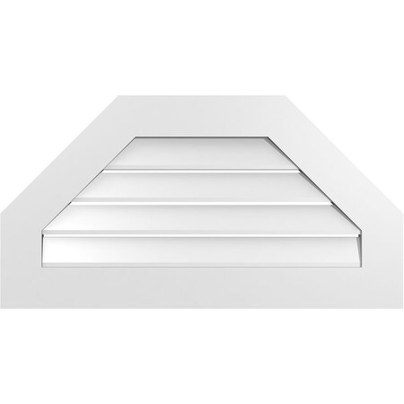 Ekena Millwork Octagonal Top Surface Mount PVC Gable Vent: Functional, w/ 3-1/2"W x 1"P Standard Frame, 34"W x 18"H GVPOT34X1801SF
